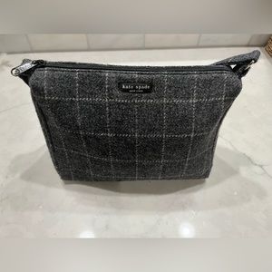 Vintage Kate Spade Windowpane Gray Wool Handbag
